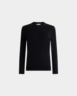 Crewneck Sweater in Black Wool