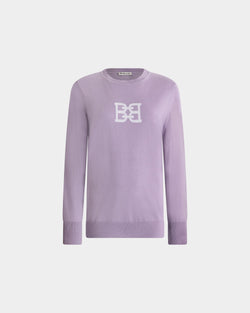 Crewneck Sweater in Light Mauve Wool