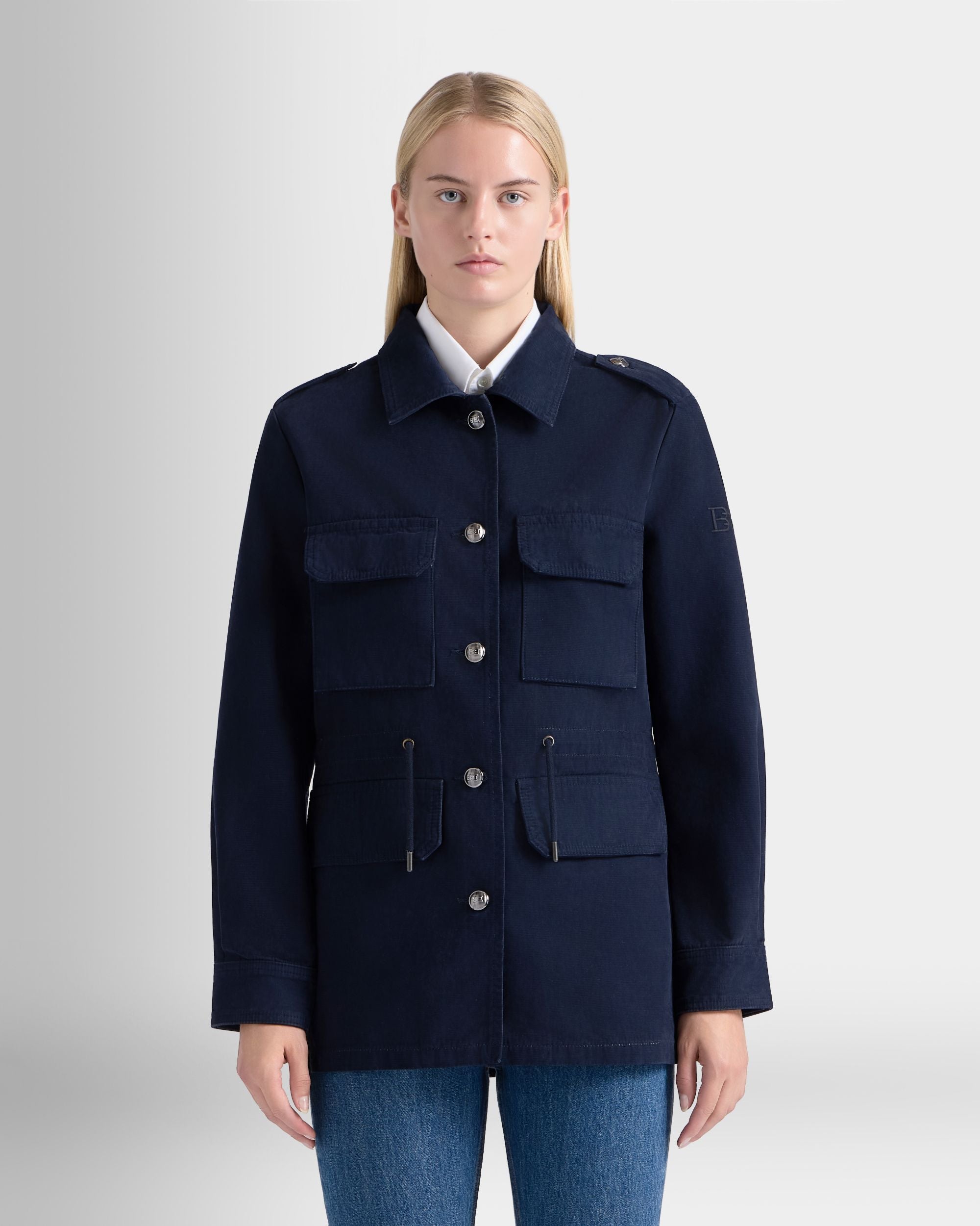Bally Global - Military Jacket in Navy Blue Cotton - Blue
