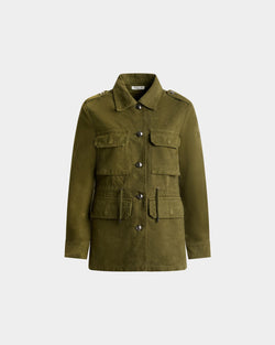 Military Jacket in Army Green Cotton