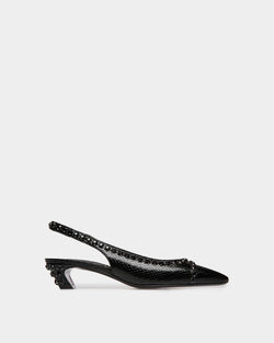 Sylt Slingback Pump in Black Python Printed Leather