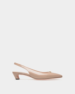 Sylt Slingback Pump in Light Beige Leather