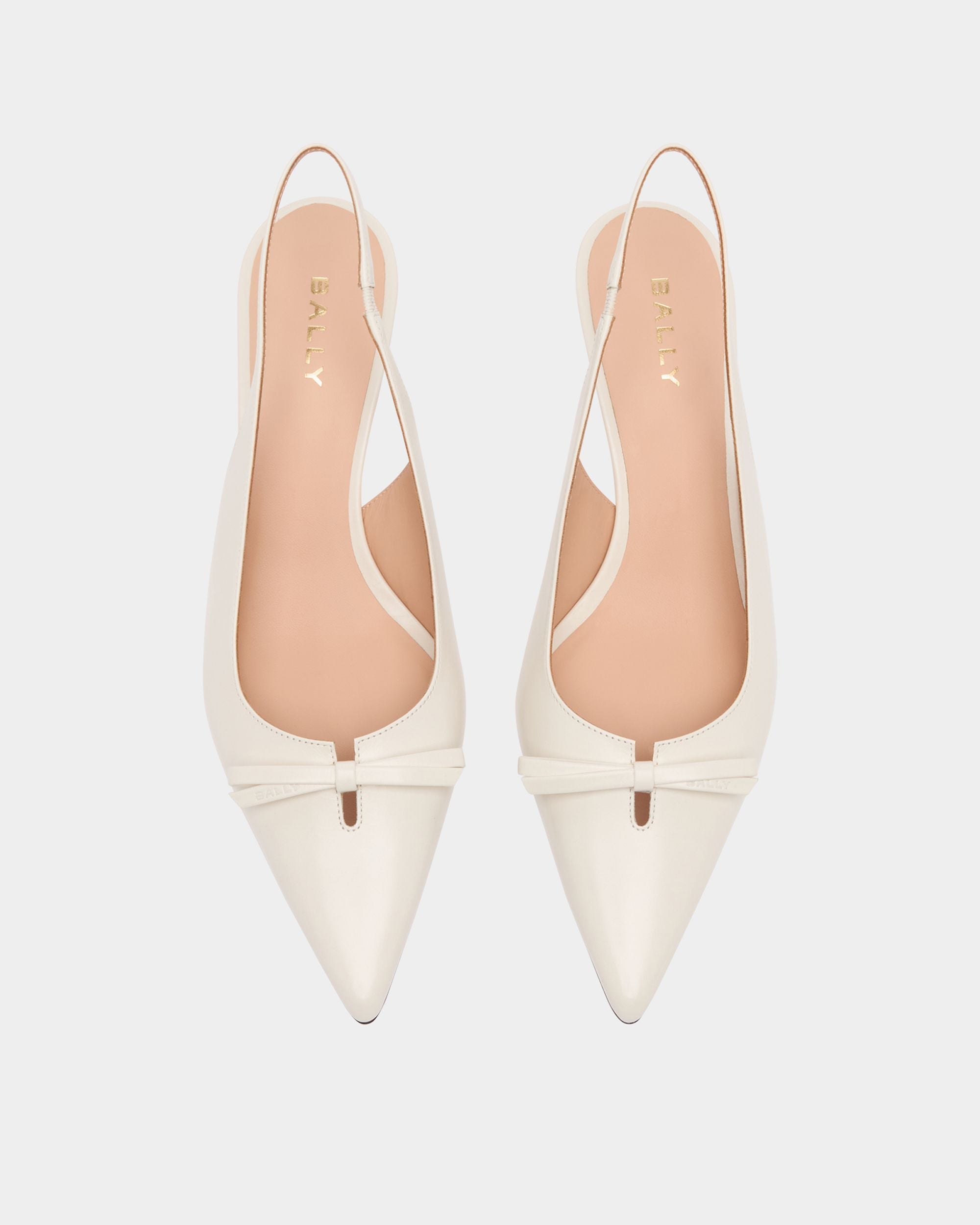 Bally Global - Nadel Slingback Pump in White Leather - White