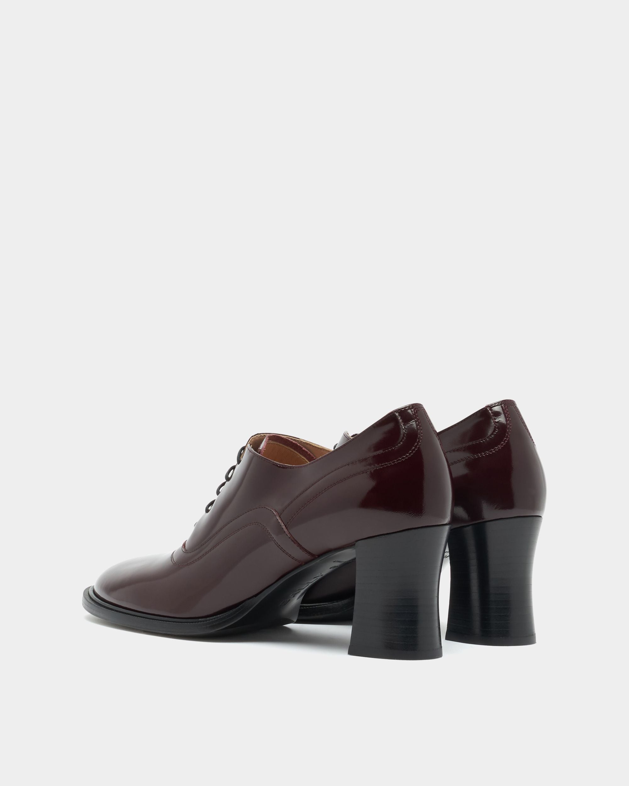 Bally Global - Saule Lace-up Pump in Deep Burgundy Brushed Leather - Burgundy