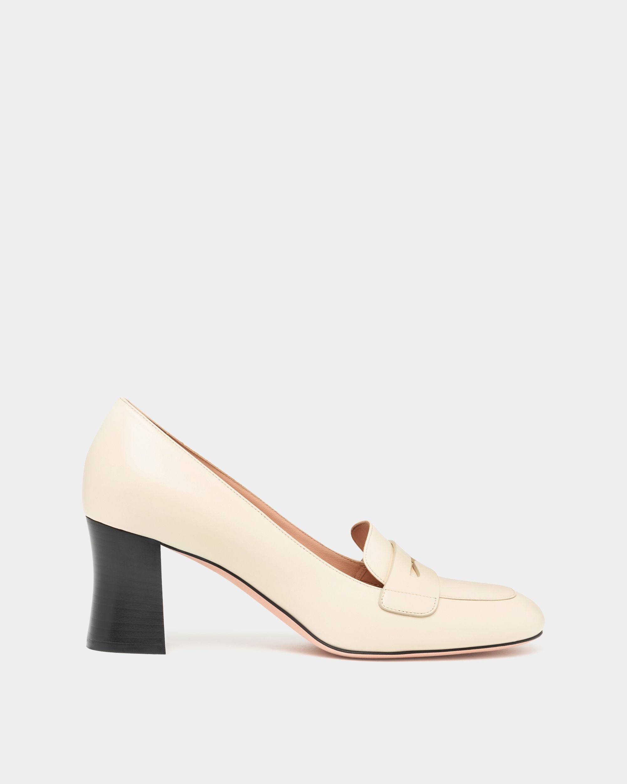 Bally Global - Saule Loafer Pump in Ivory Leather - White
