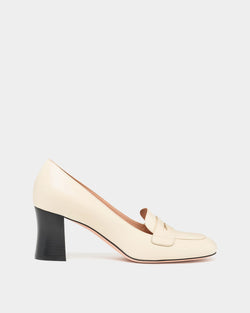 Saule Loafer Pump in Ivory Leather