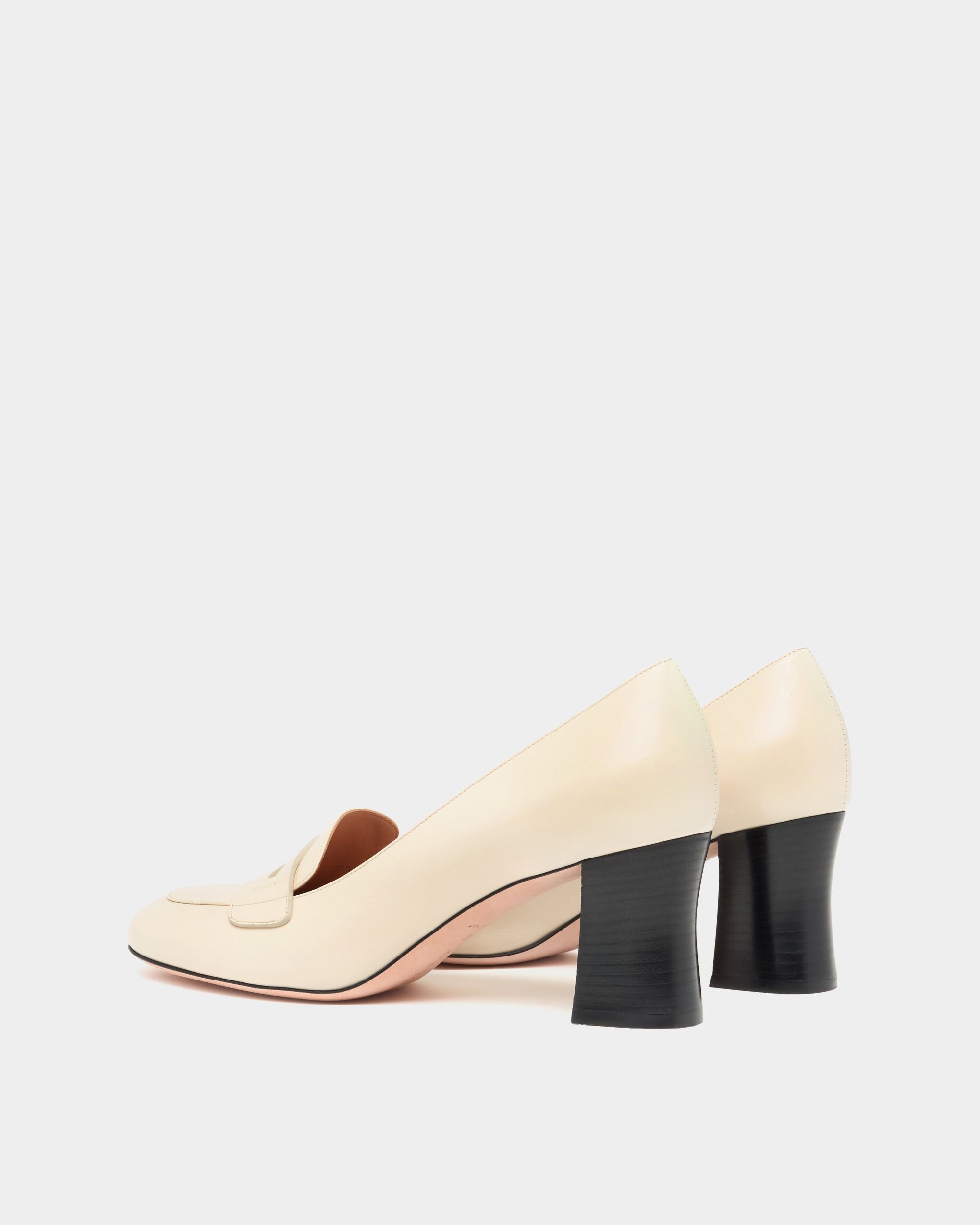Bally Global - Saule Loafer Pump in Ivory Leather - White