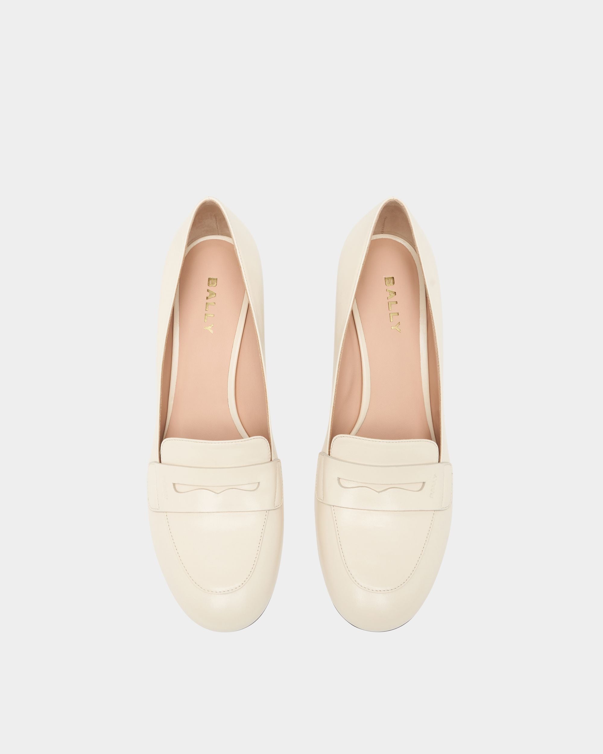 Bally Global - Saule Loafer Pump in Ivory Leather - White