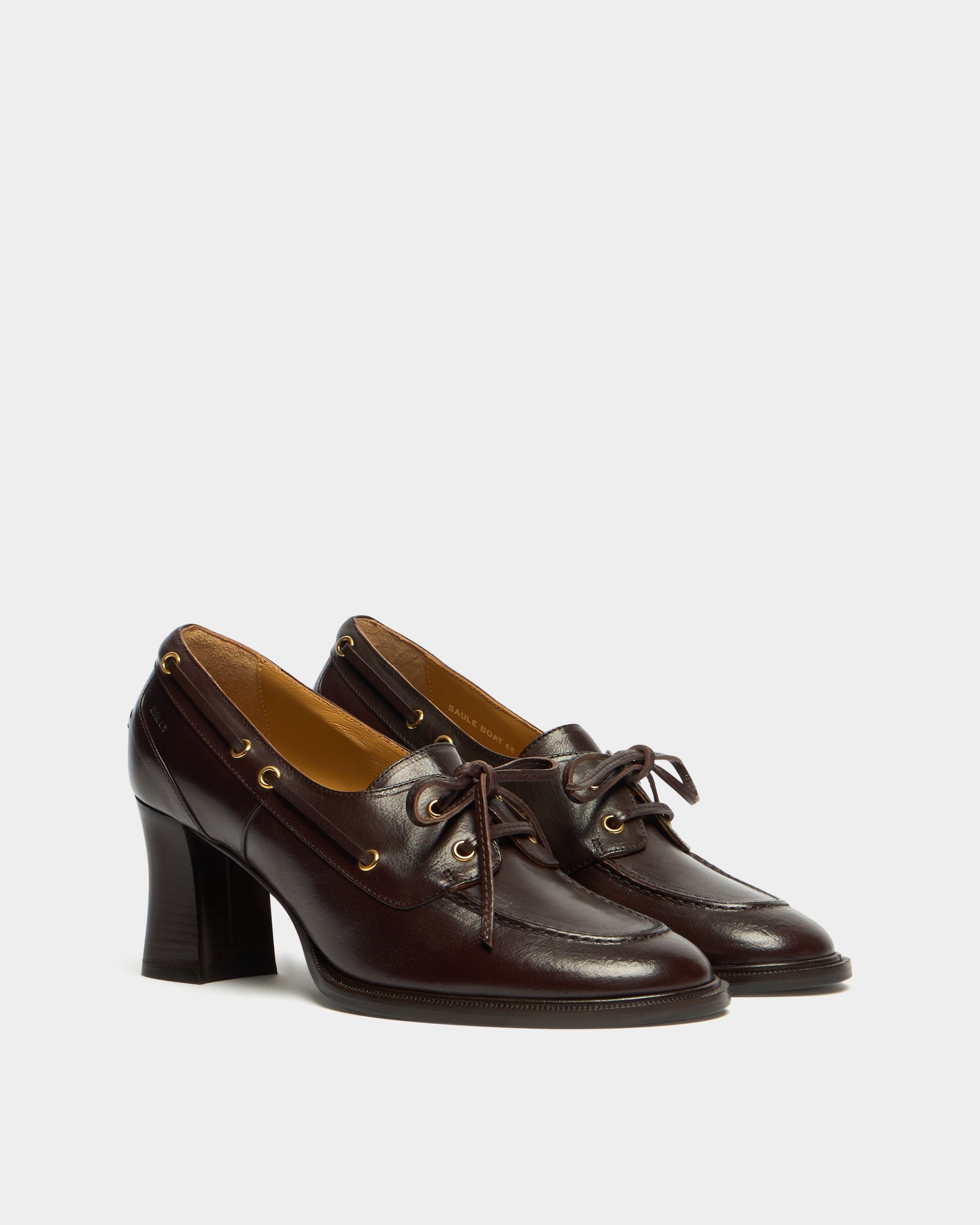 Bally Global - Zapato de salón con cordones Saule de piel ébano - Marrón