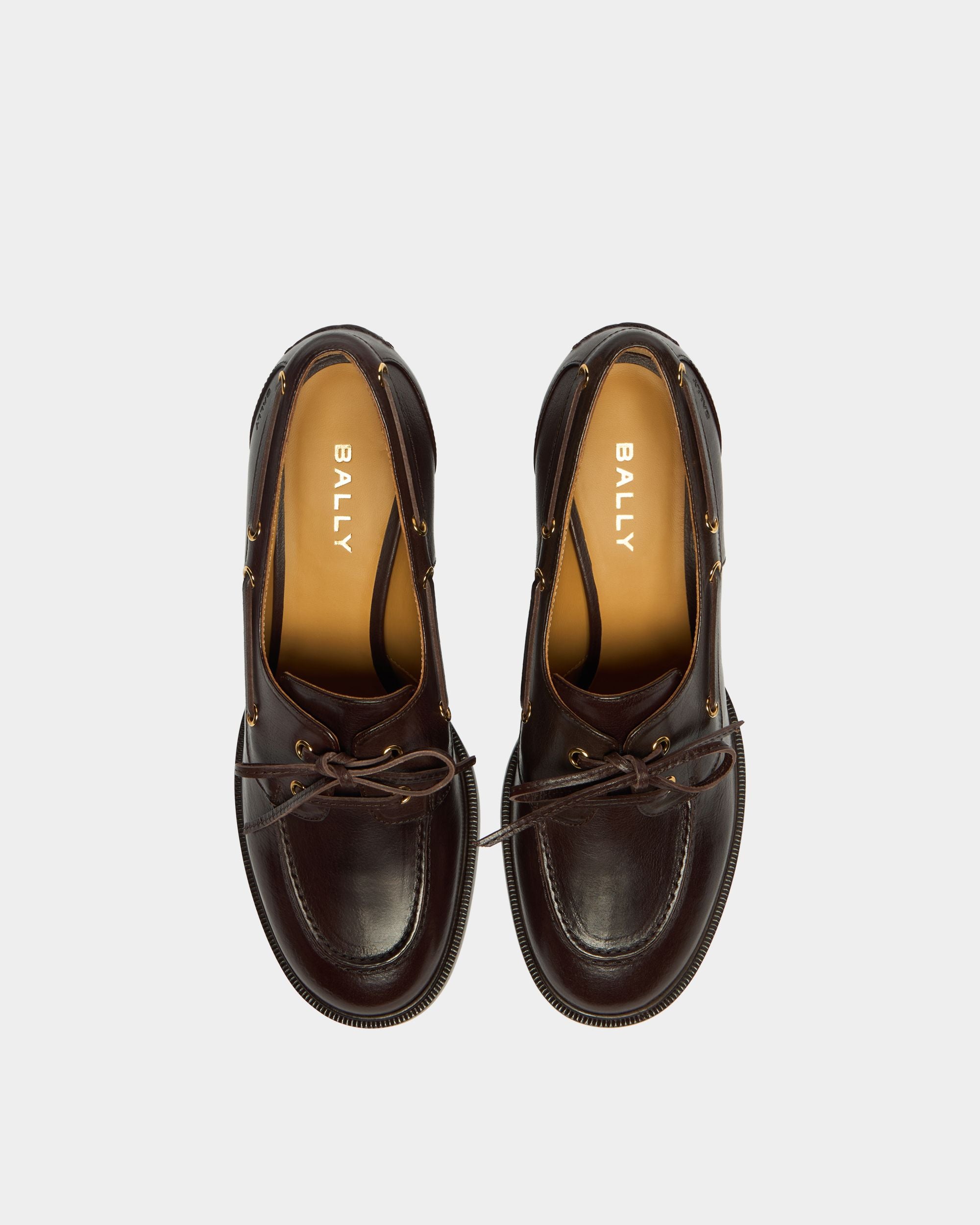Bally Global - Zapato de salón con cordones Saule de piel ébano - Marrón