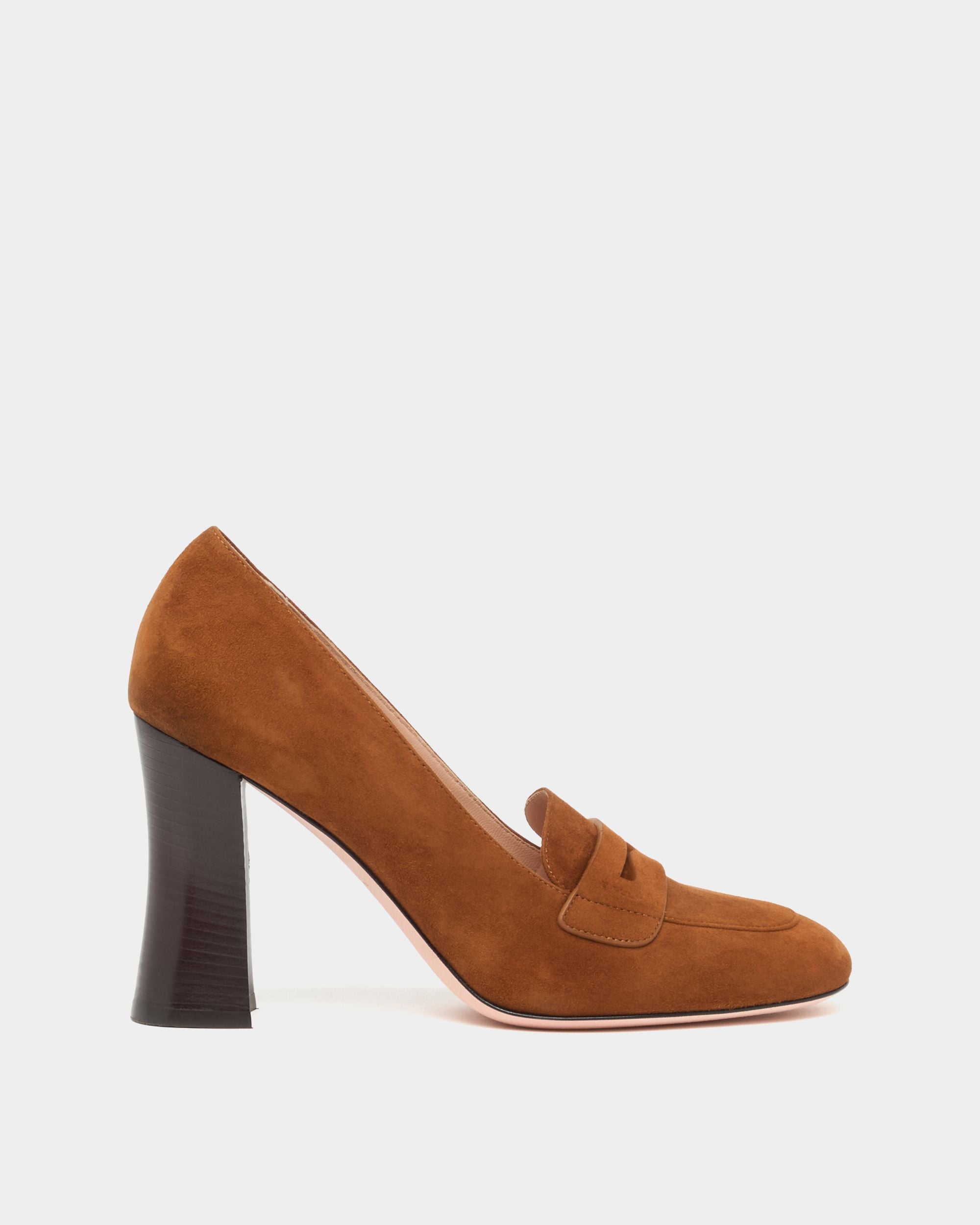 Bally Global - Saule Loafer Pump in Brown Suede - Brown