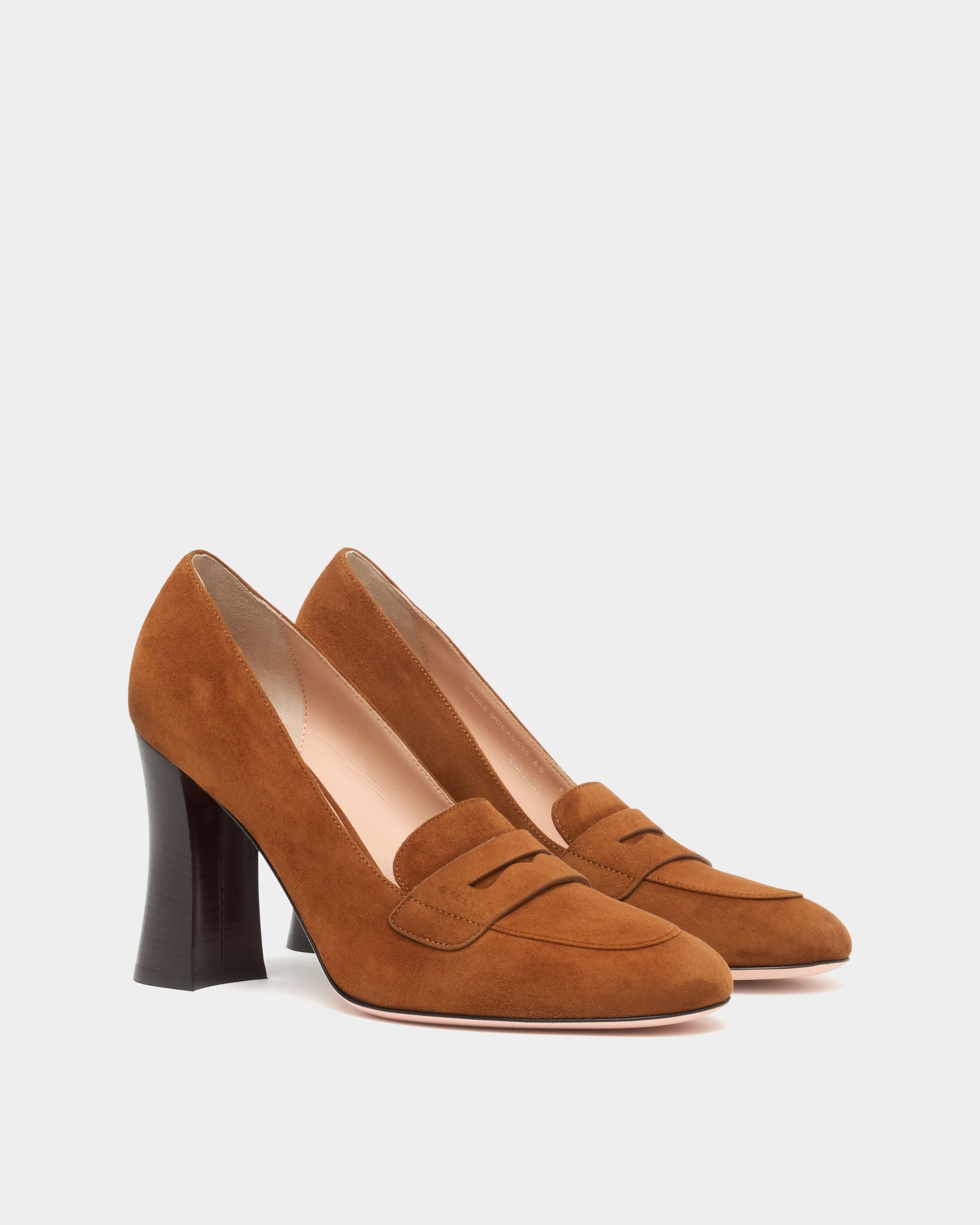 Bally Global - Saule Loafer Pump in Brown Suede - Brown