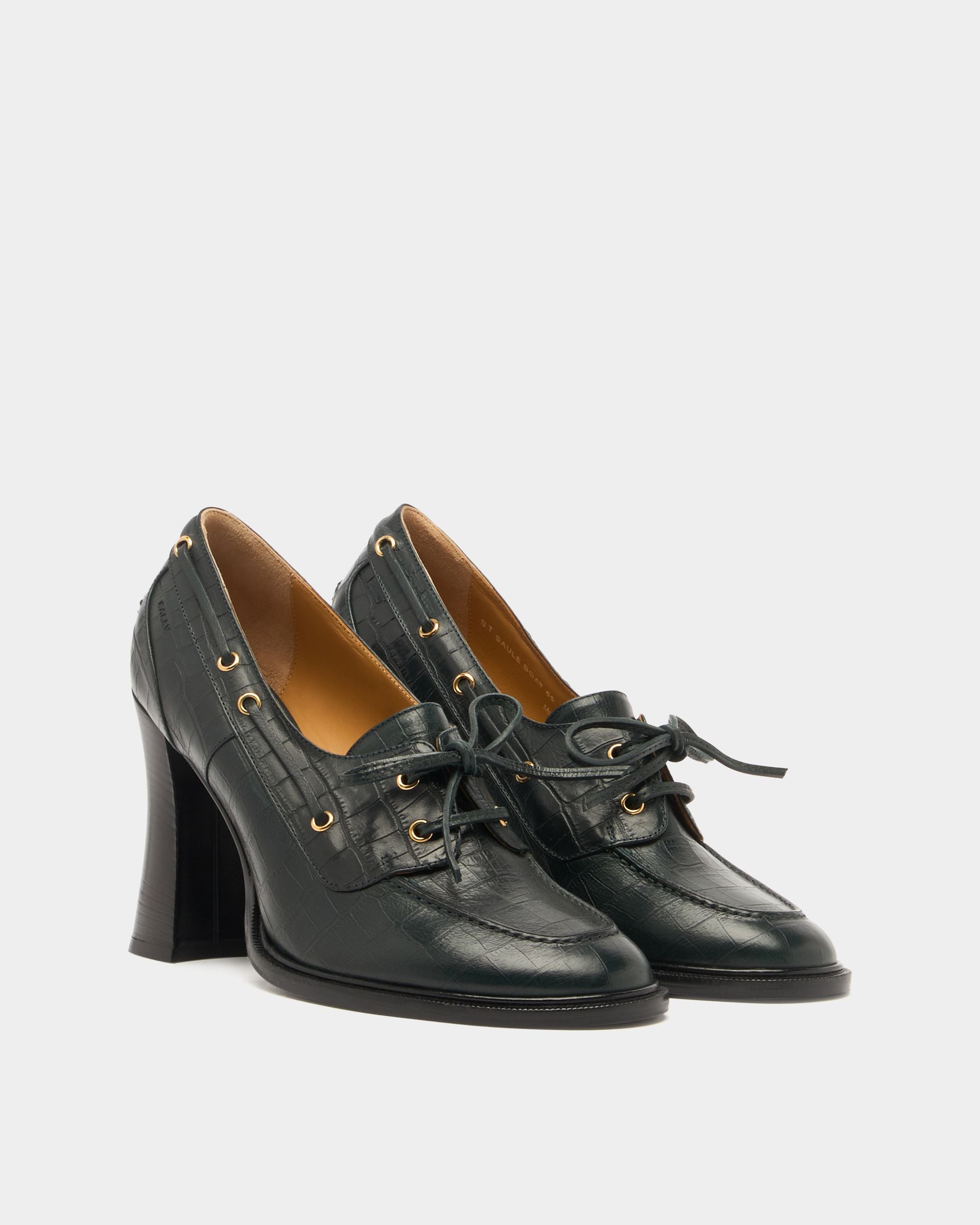 Bally Global - Saule Pump in Green Embossed Leather - Green
