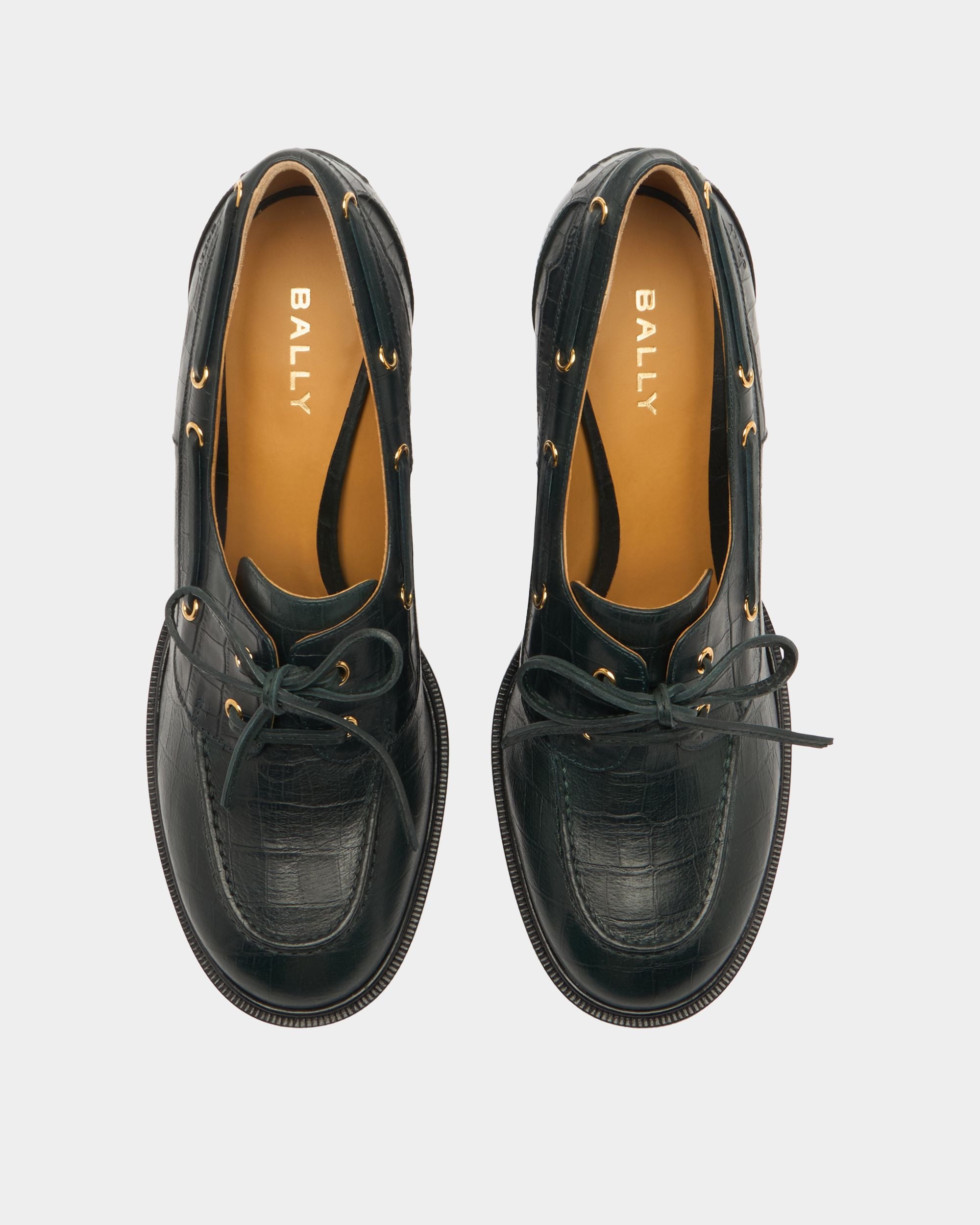 Bally Global - Saule Pump in Green Embossed Leather - Green