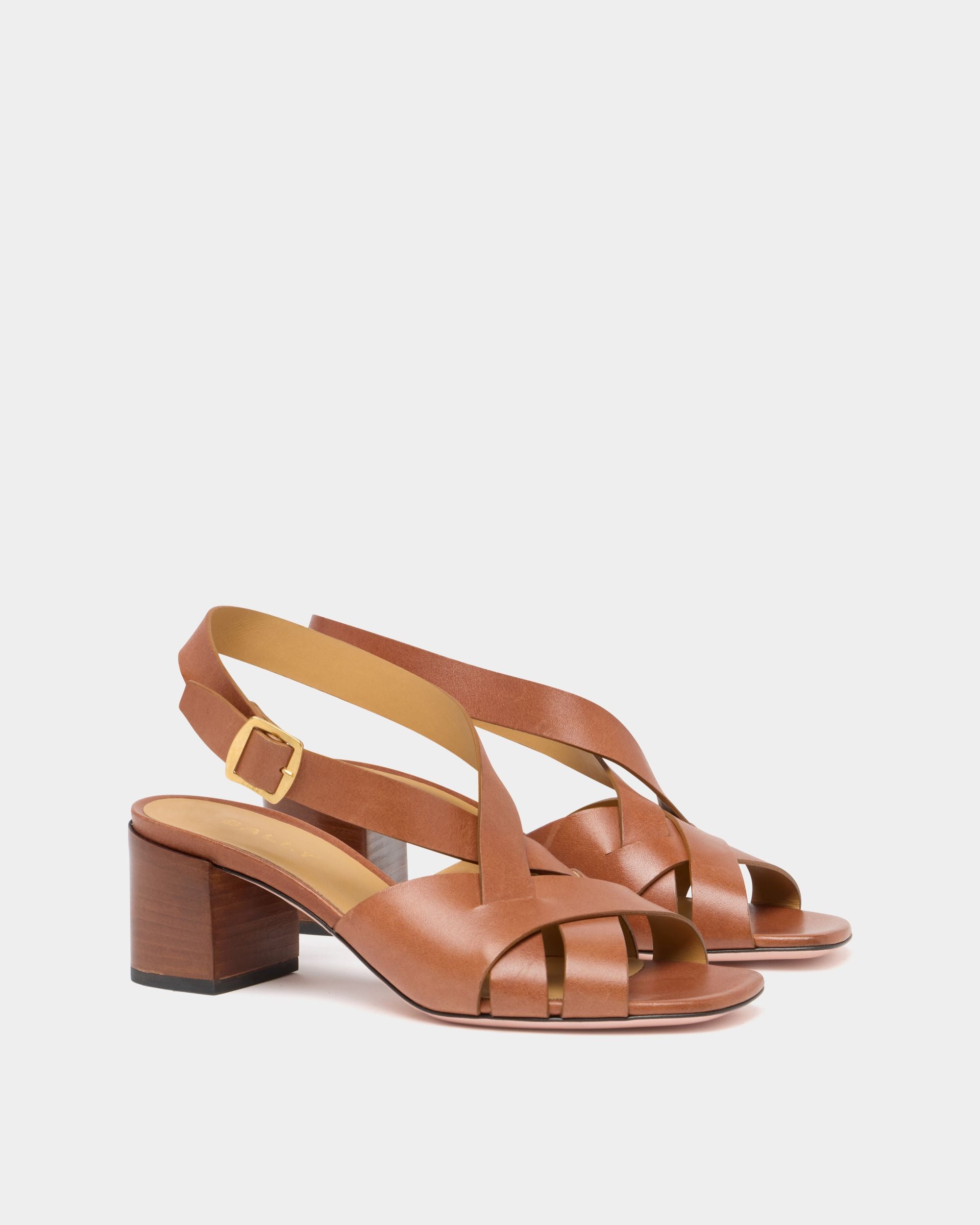 Bally Global - Essence Sandale aus Leder in Amber Brown - Brown