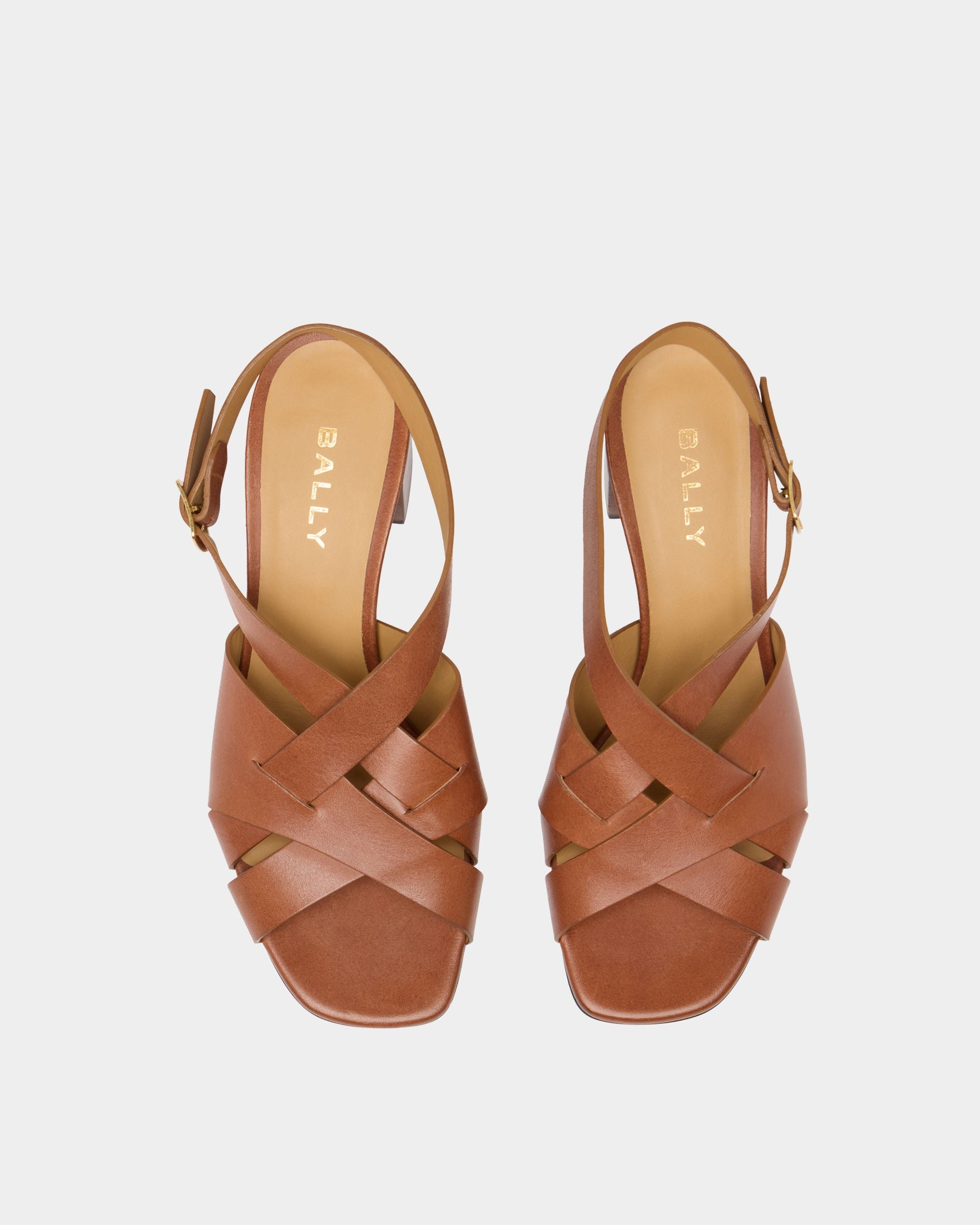 Bally Global - Essence Sandale aus Leder in Amber Brown - Brown
