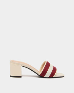 Signature Sandal in Ivory Leather with a Bally Ribbon