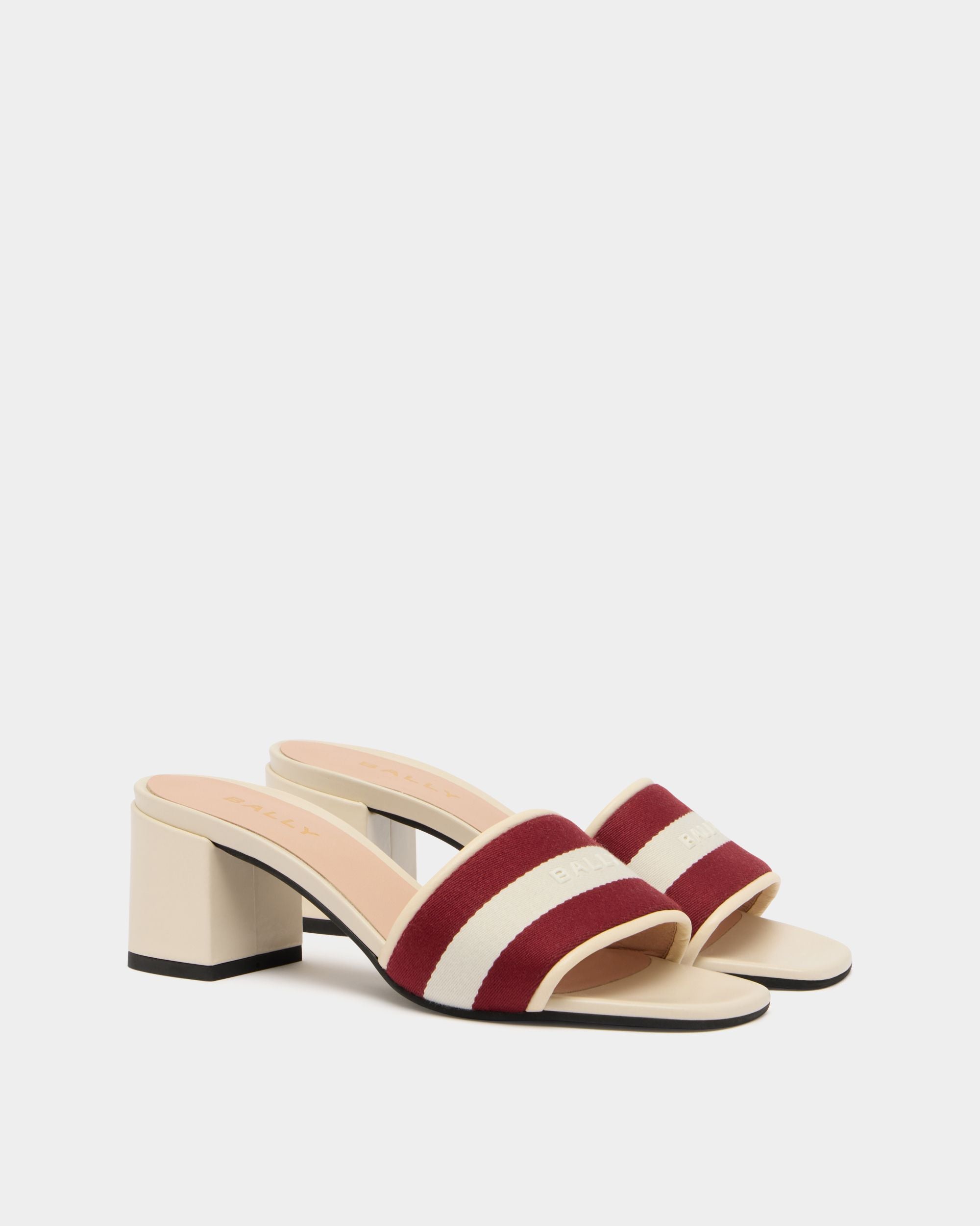 Bally Global - Signature Sandal in Ivory Leather with a Bally Ribbon - White