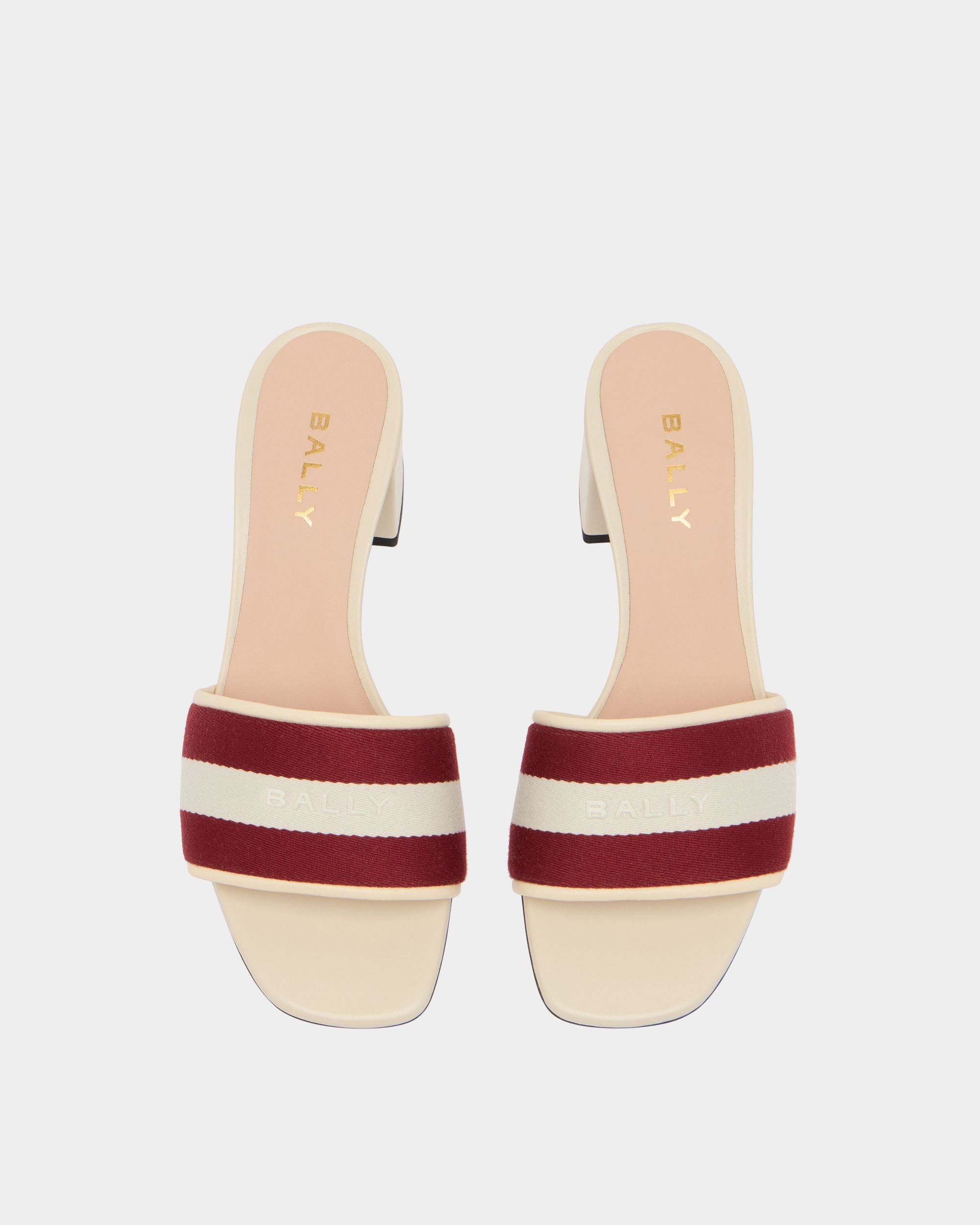 Bally Global - Signature Sandal in Ivory Leather with a Bally Ribbon - White