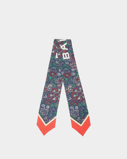 Kerchief in Blue Printed Silk