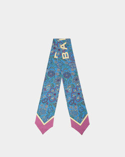 Kerchief in Navy Blue Printed Silk