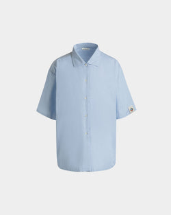 Oversized Shirt in Light Blue Cotton