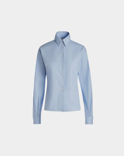 Long Sleeve Shirt In Light Blue Cotton