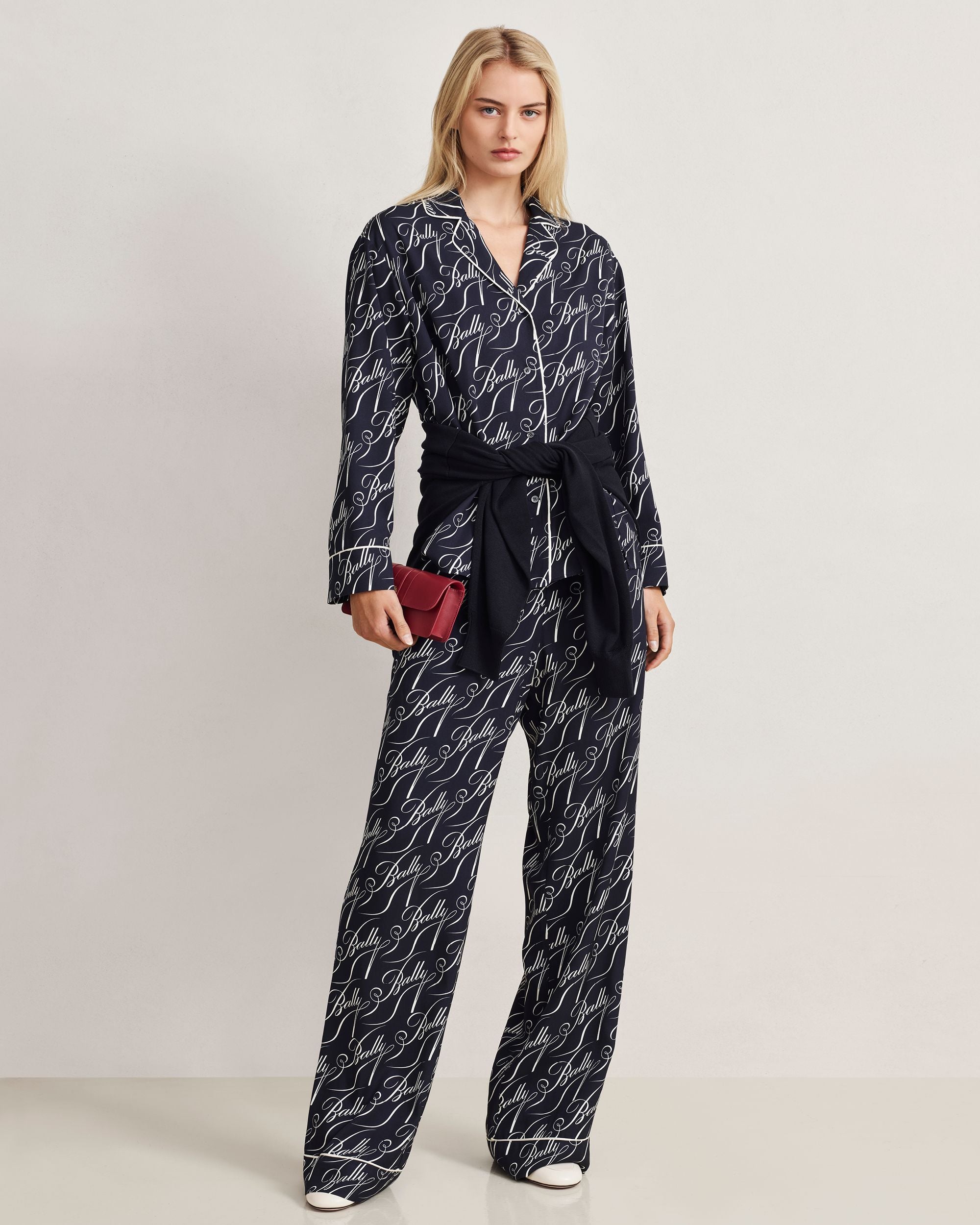 Bally Global - Camisa de la cápsula Christmas en sarga azul marino - Azul