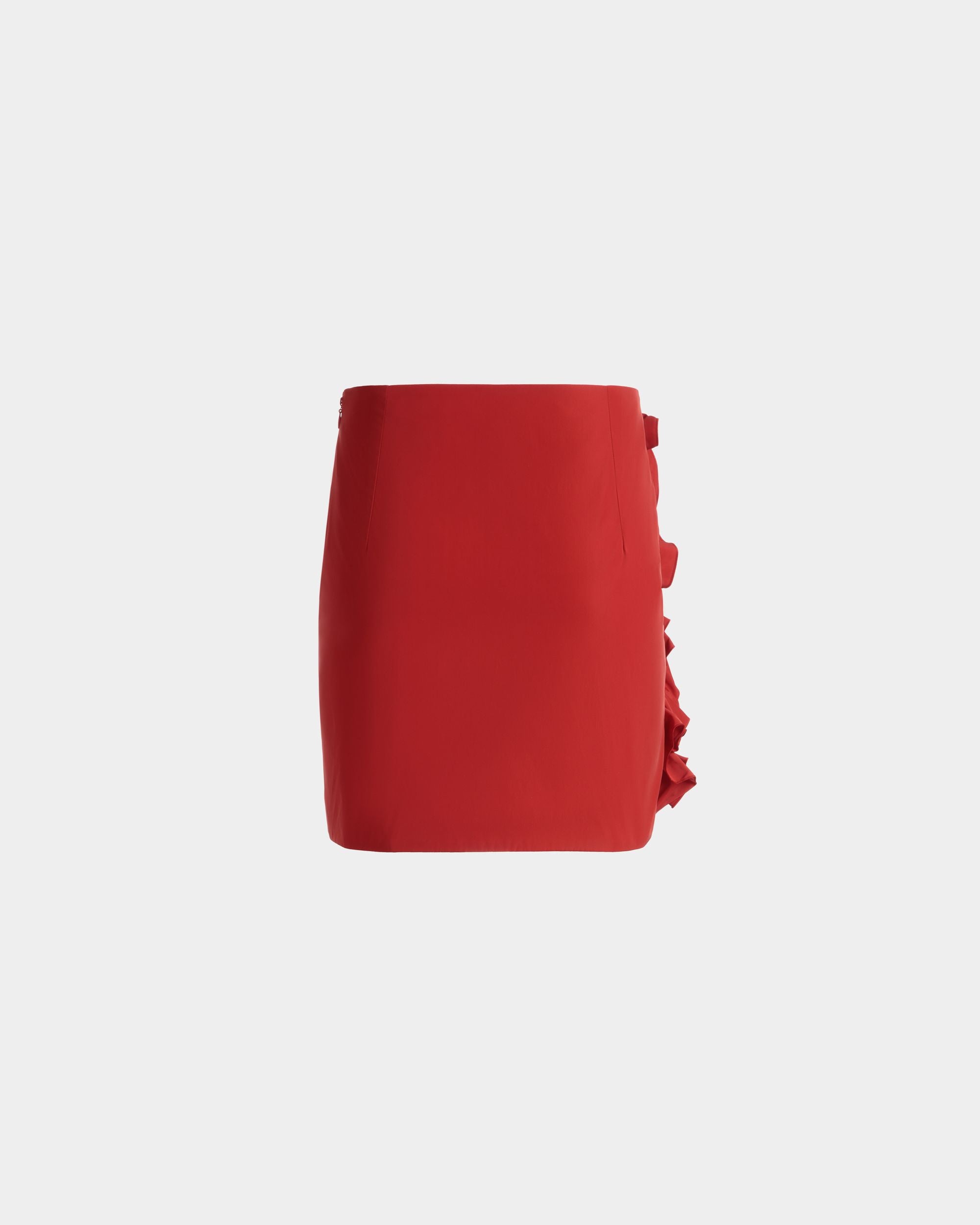 Bally Global - Rouches Mini Skirt in Candy Red Technical Duchesse - Red