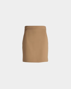 Falda De Mezcla De Lana En Beige