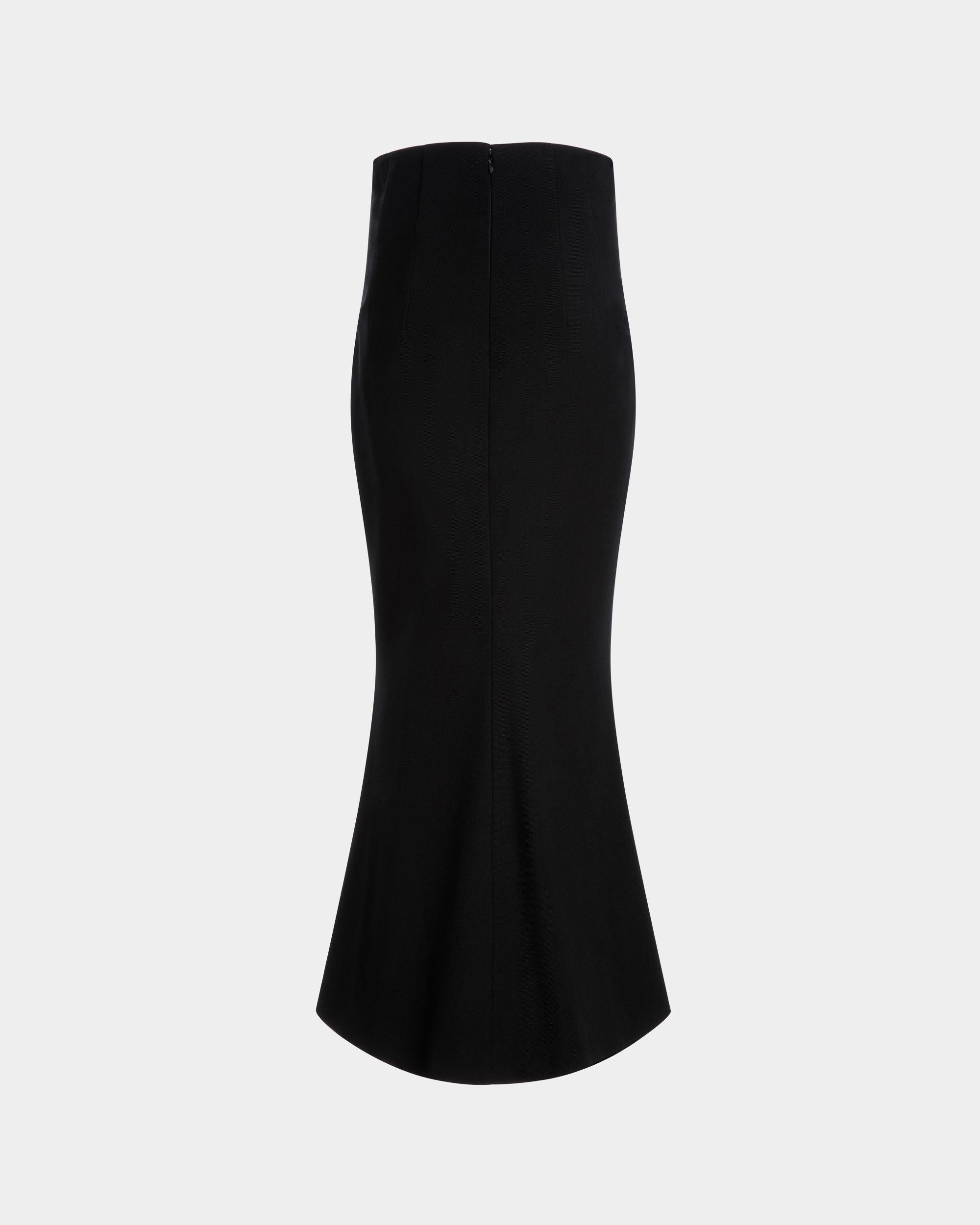 Bally Global - Long Skirt In Black Wool Blend - Negro