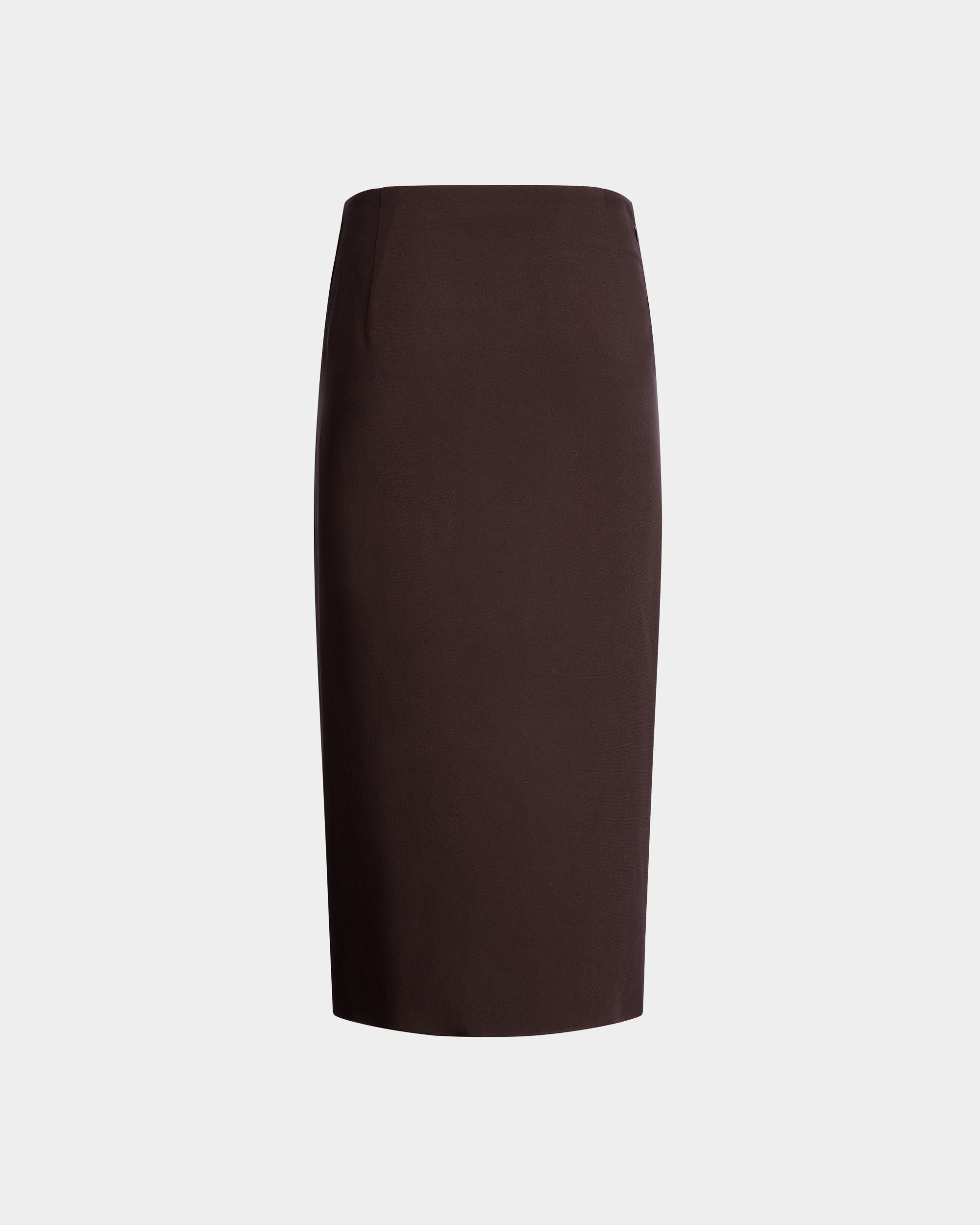 Bally Global - Midi Skirt In Ebano Viscose Blend - Brown