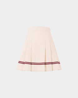 Rock aus Baumwolle in Elfenbein mit Bally-Ribbon-Details aus der Tennis Collection