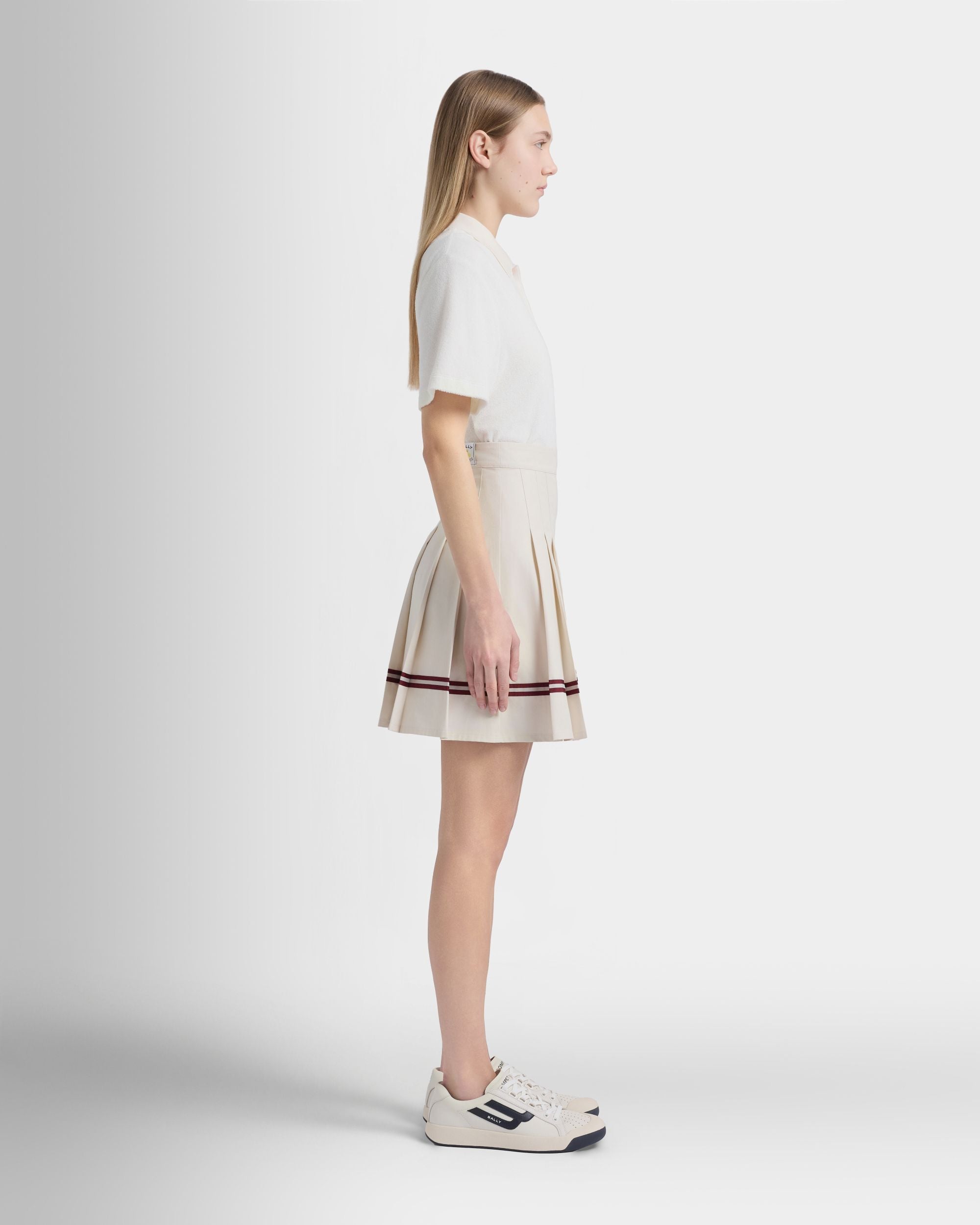 Bally Global - Rock aus Baumwolle in Elfenbein mit Bally-Ribbon-Details aus der Tennis Collection - White