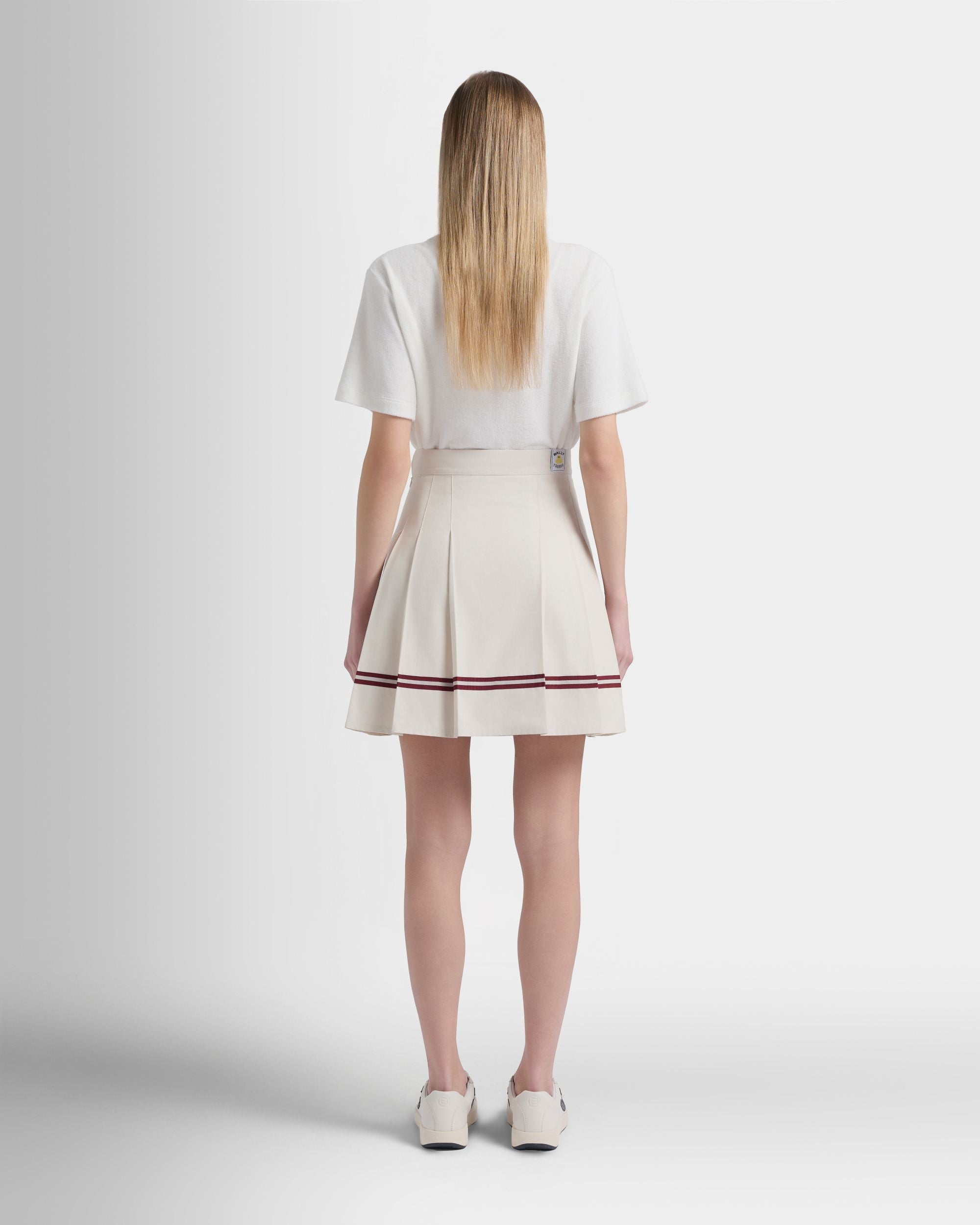 Bally Global - Rock aus Baumwolle in Elfenbein mit Bally-Ribbon-Details aus der Tennis Collection - White