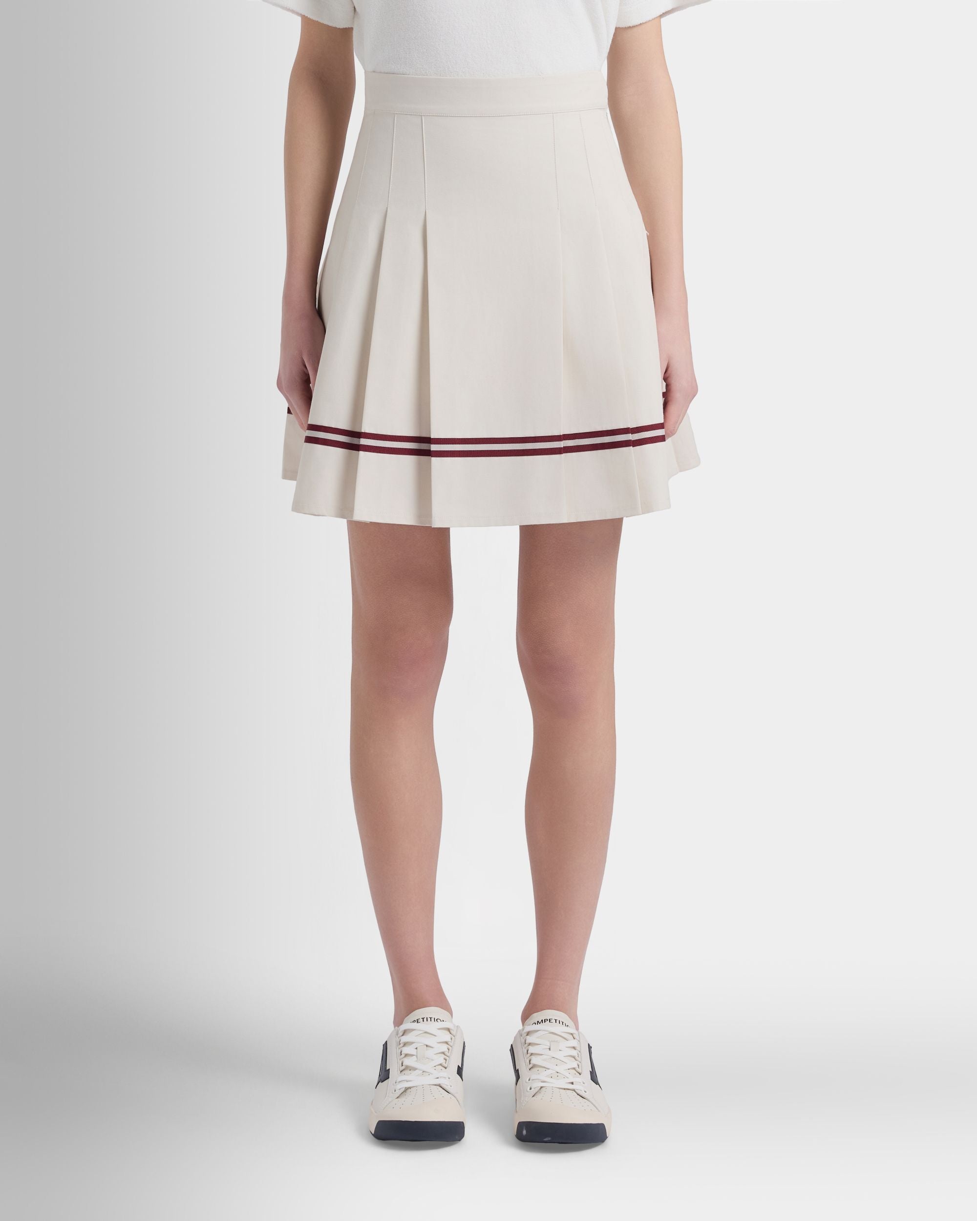 Bally Global - Rock aus Baumwolle in Elfenbein mit Bally-Ribbon-Details aus der Tennis Collection - White