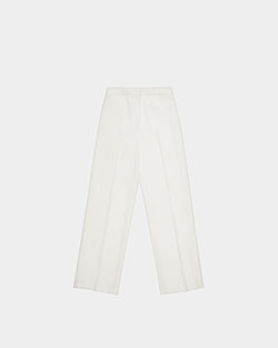 Cotton Mix Straight Pants In Bone