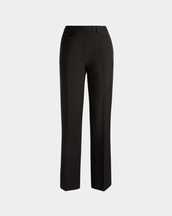 Tailored Straight Leg Pants In Black Mohair Wool Mix