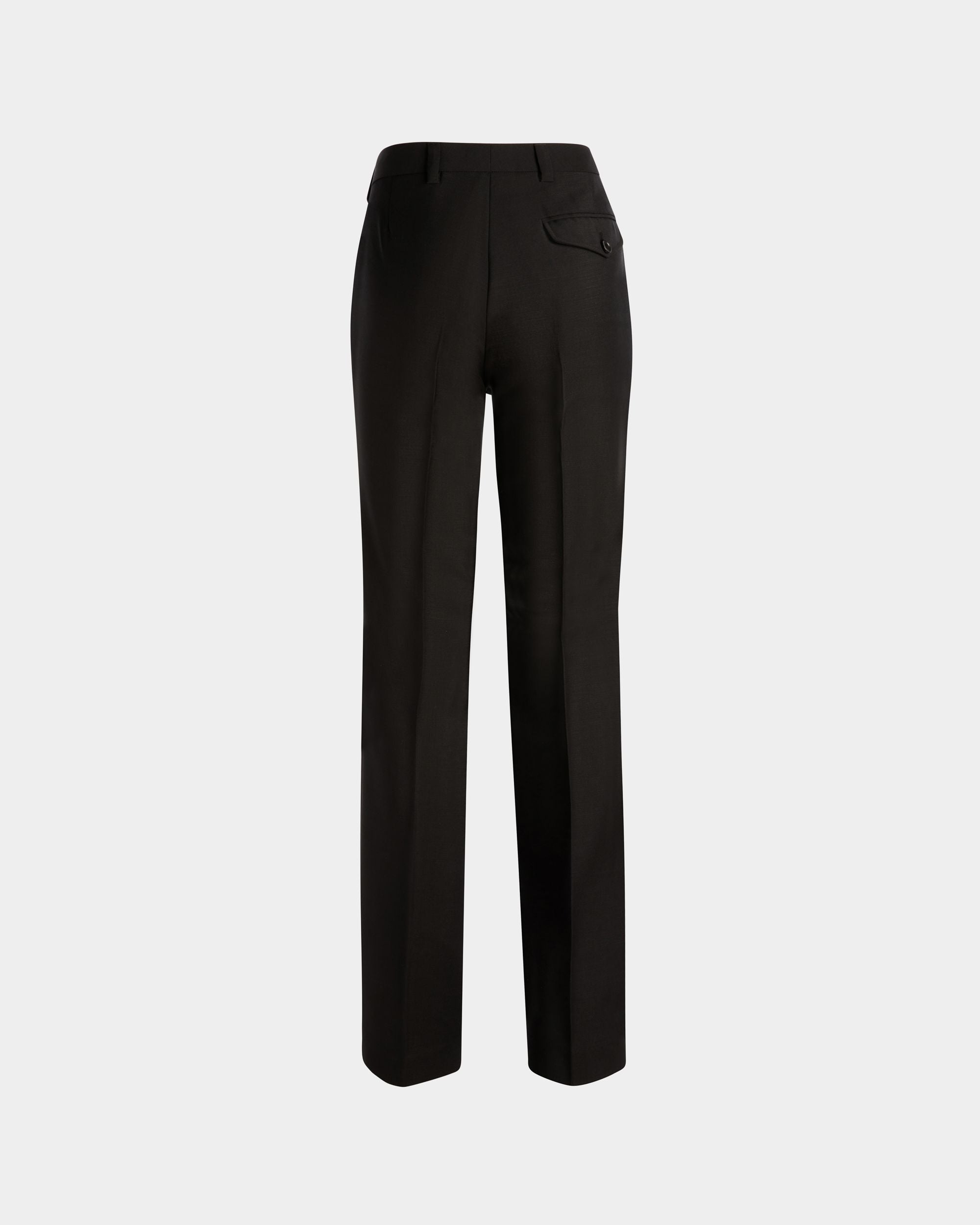 Bally Global - Tailored Straight Leg Pants In Black Mohair Wool Mix - Black