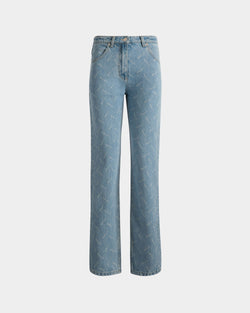 Denim Pants in Light Blue Cotton