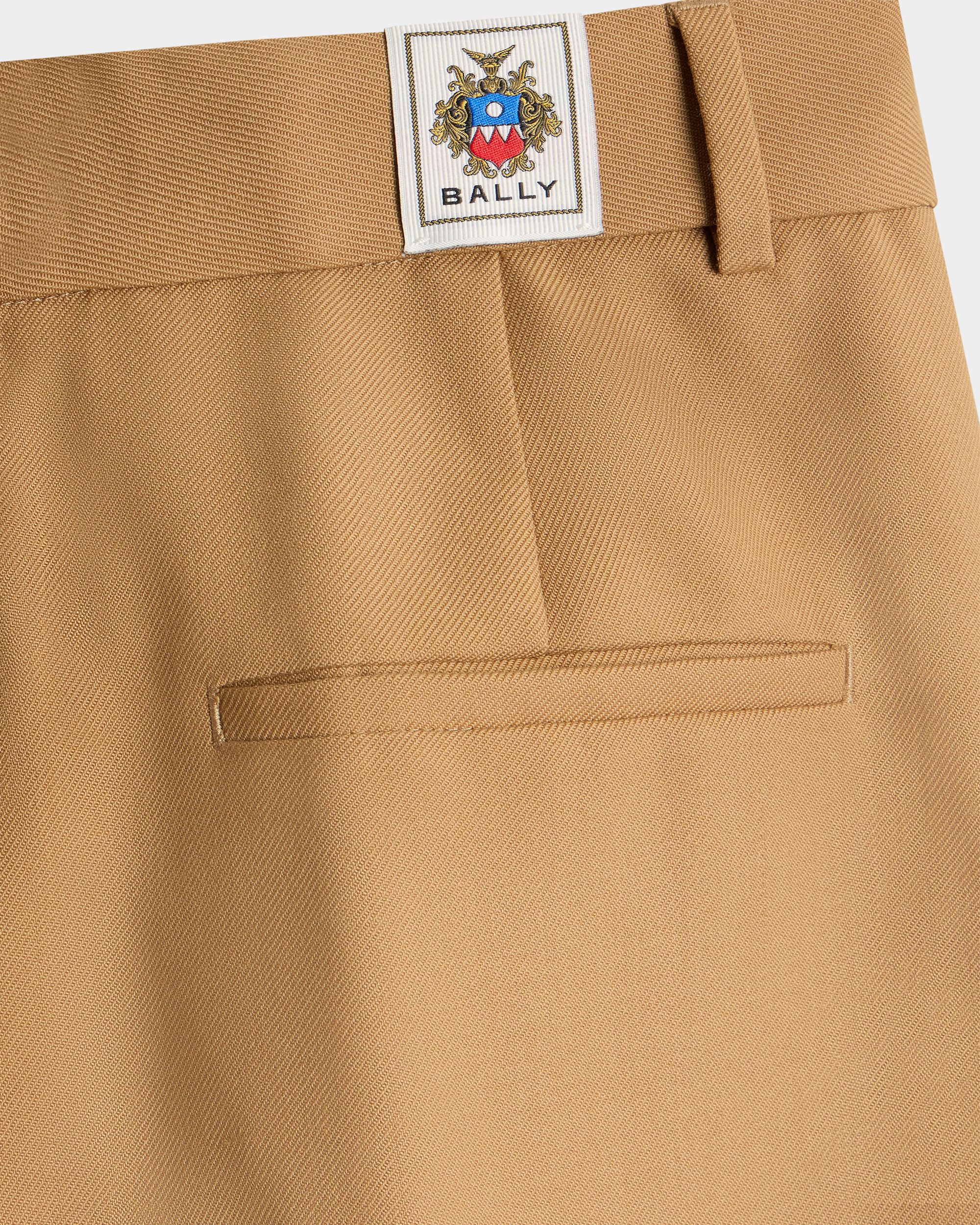 Bally Global - Trousers In Brown Mix Wool And Poly - Brown