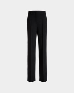 Straight-Leg Pants In Black Wool Blend