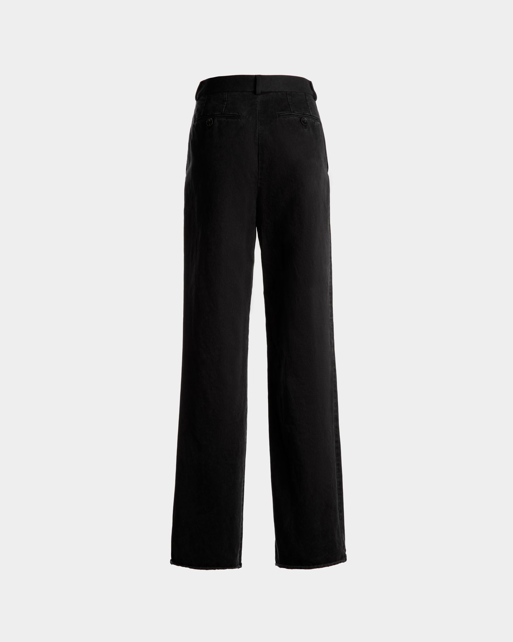 Bally Global - Pleated Pants in Black Washed Cotton - Black