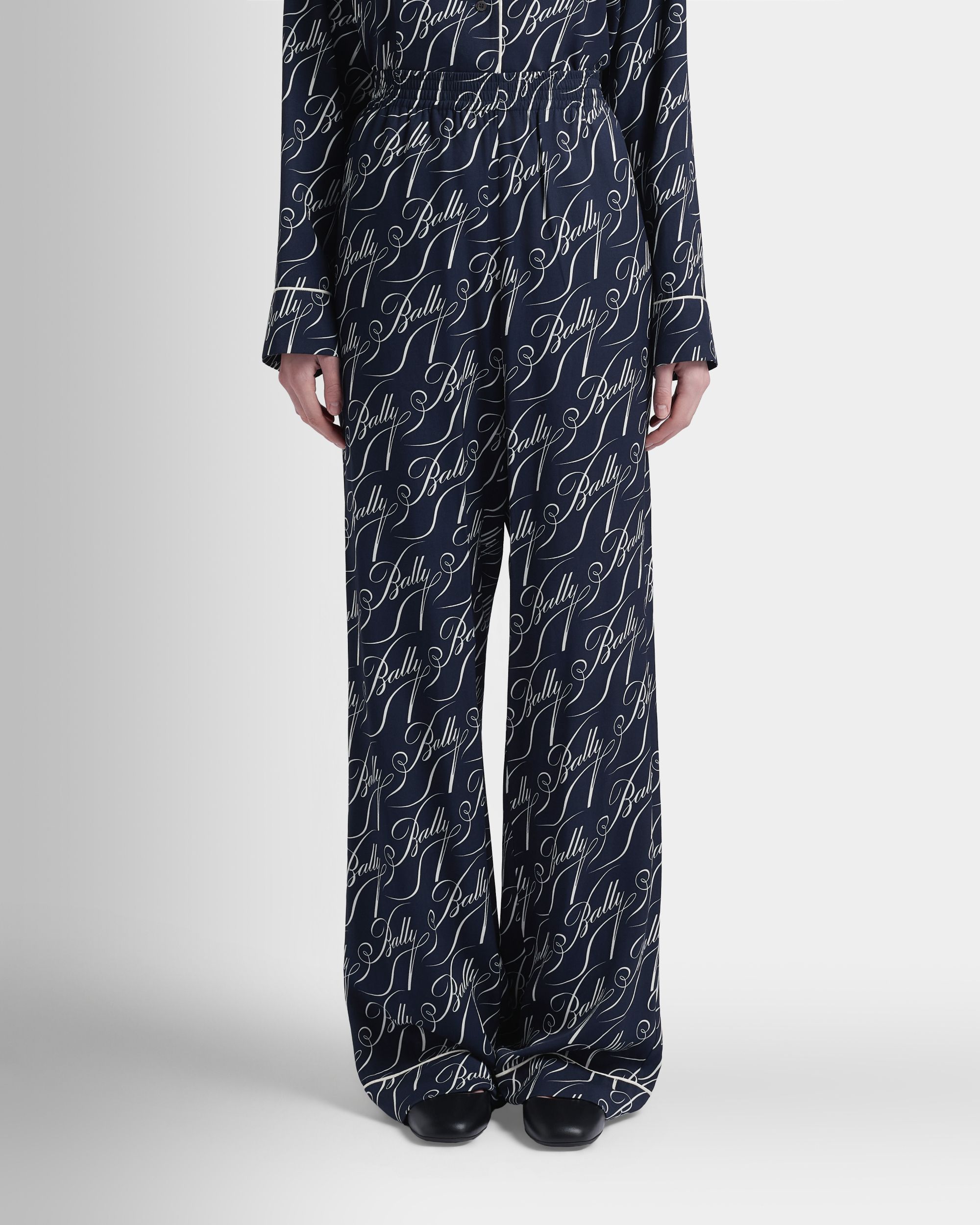 Bally Global - Pantalones de sarga azul marino de la Christmas Capsule - Azul