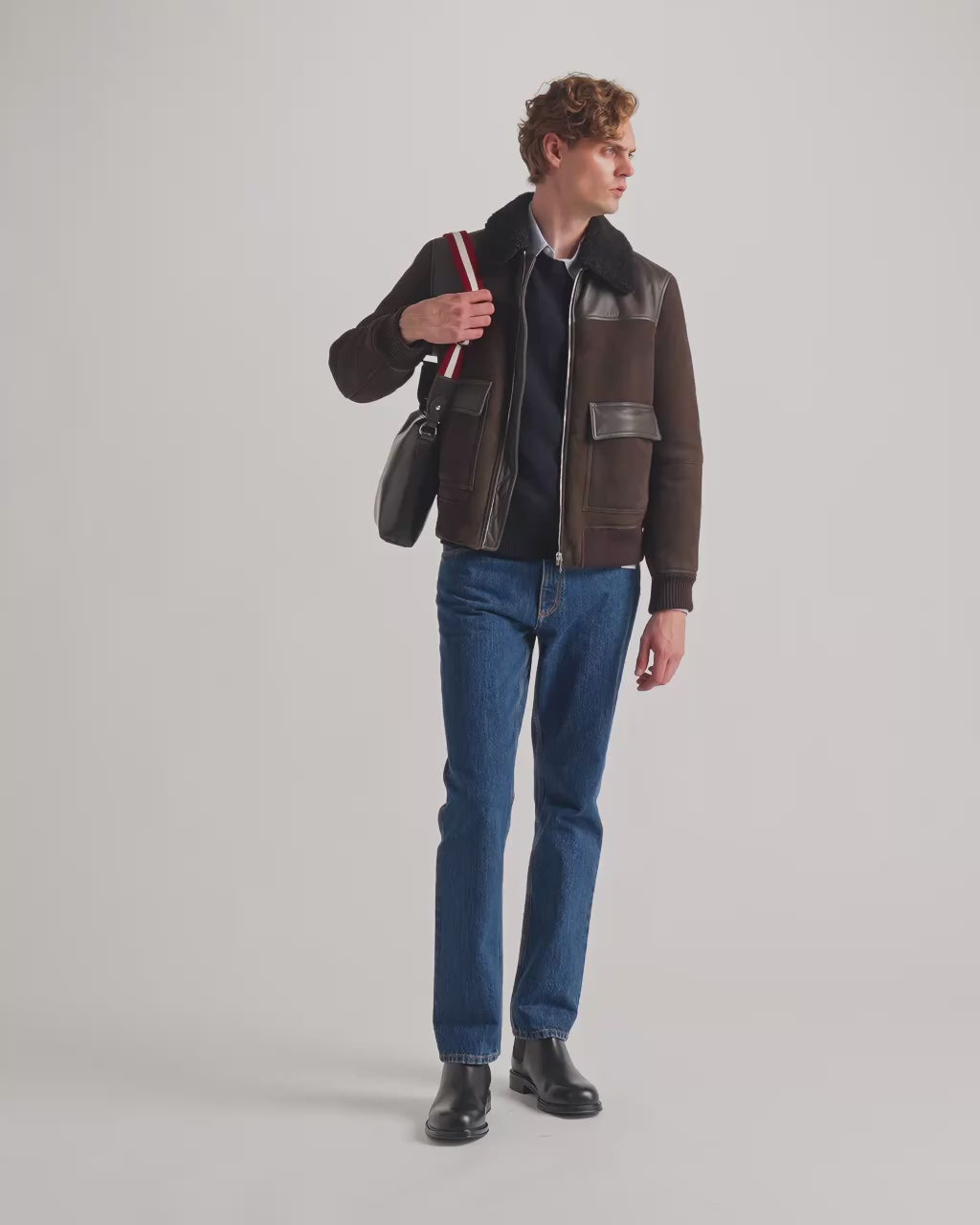 Bally Global - Sac À Bandoulière Ray En Cuir Chocolate - Marron