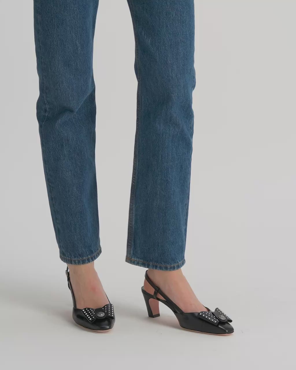 Bally Global - B-Bow Slingback Pump in Black Leather - Black