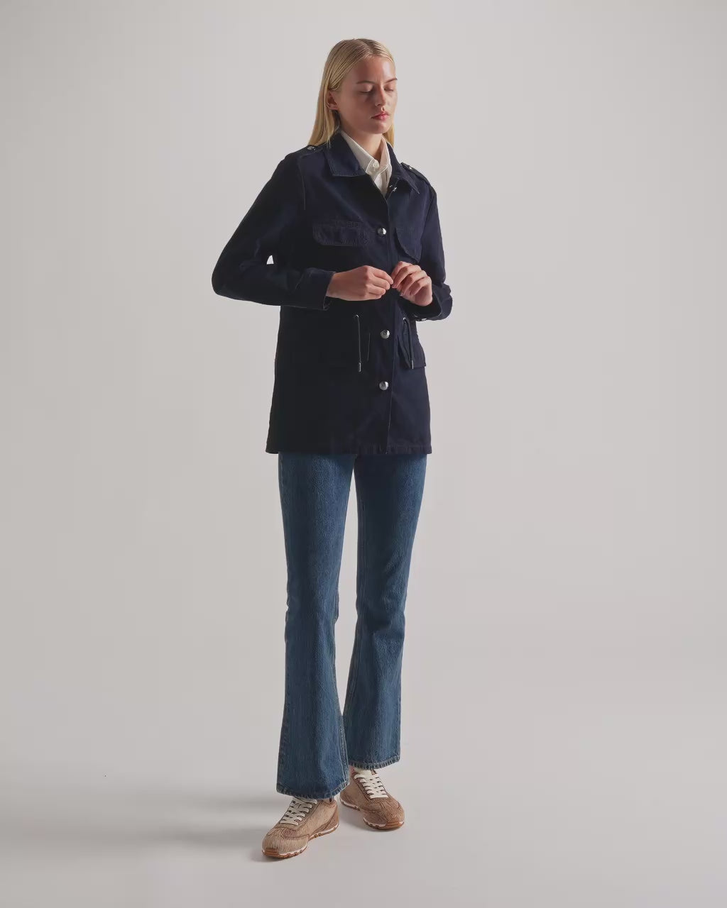 Bally Global - Military Jacket in Navy Blue Cotton - Blue
