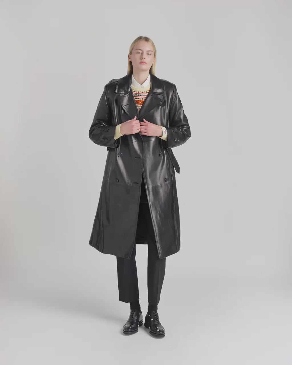 Bally Global - Trench Coat in Black Leather - Black