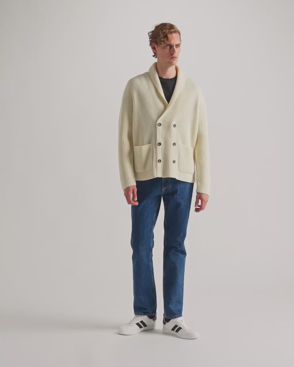Bally Global - Cardigan in Ivory Wool - White