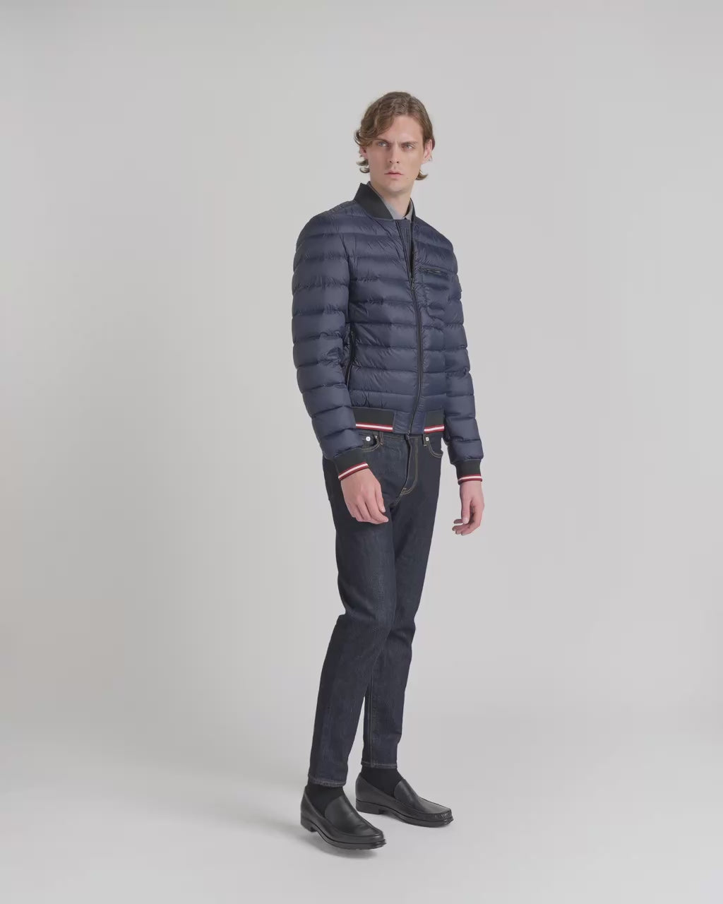 Bally Global - Light Puffer Jacket in Navy Blue Nylon - Blue